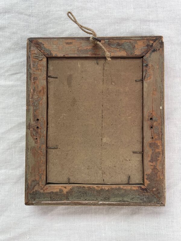 Portrait, photographie, ambrotype, peint à la main, XIXème, signé EV, daté 1881, verre bombé