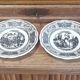 Set of 6 talking plates on "the language of flowers" in Gien earthenware