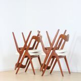 Set Bouclé diningchairs Albin Johansson and Sons