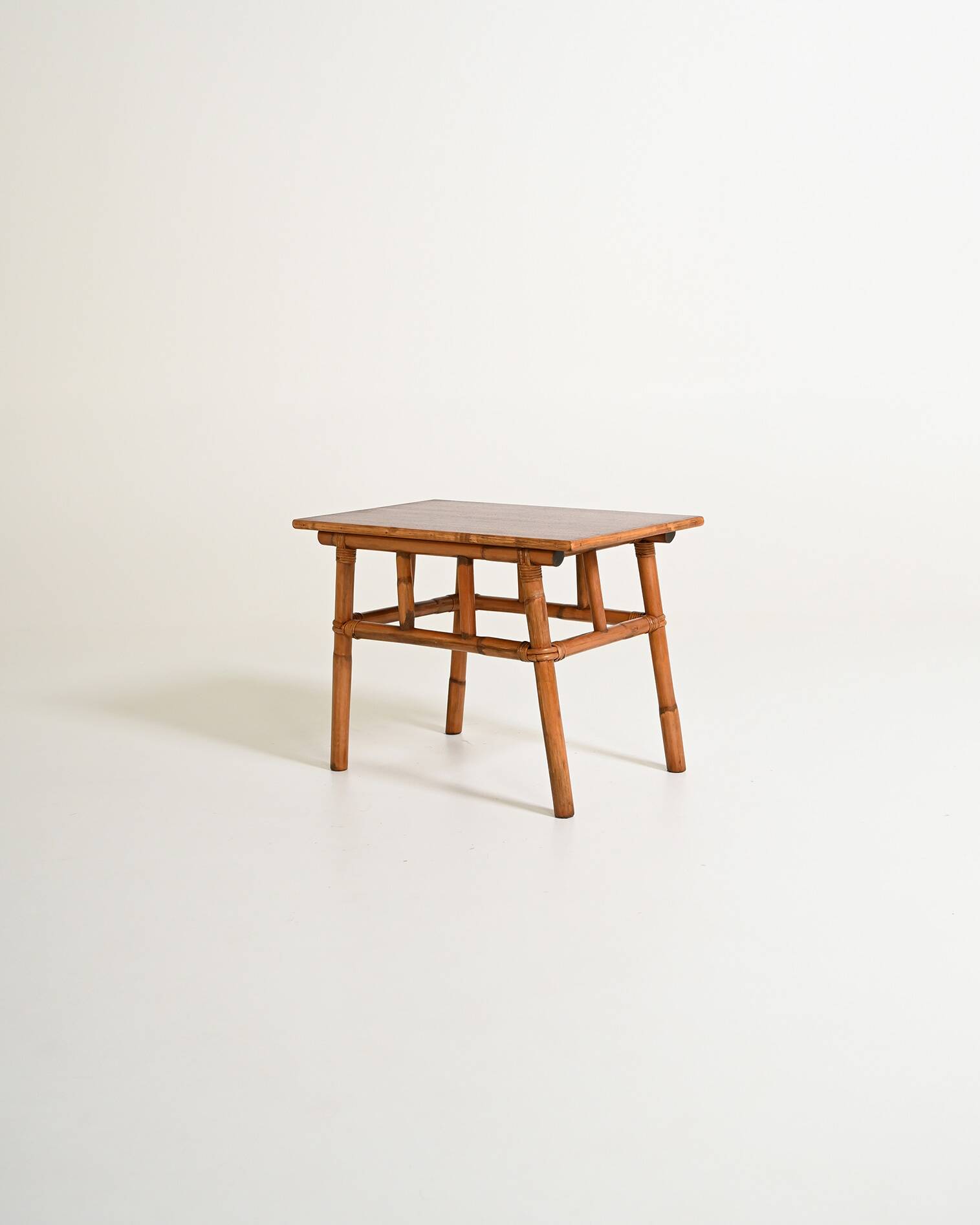 Bamboo and wood coffee table, 1960s