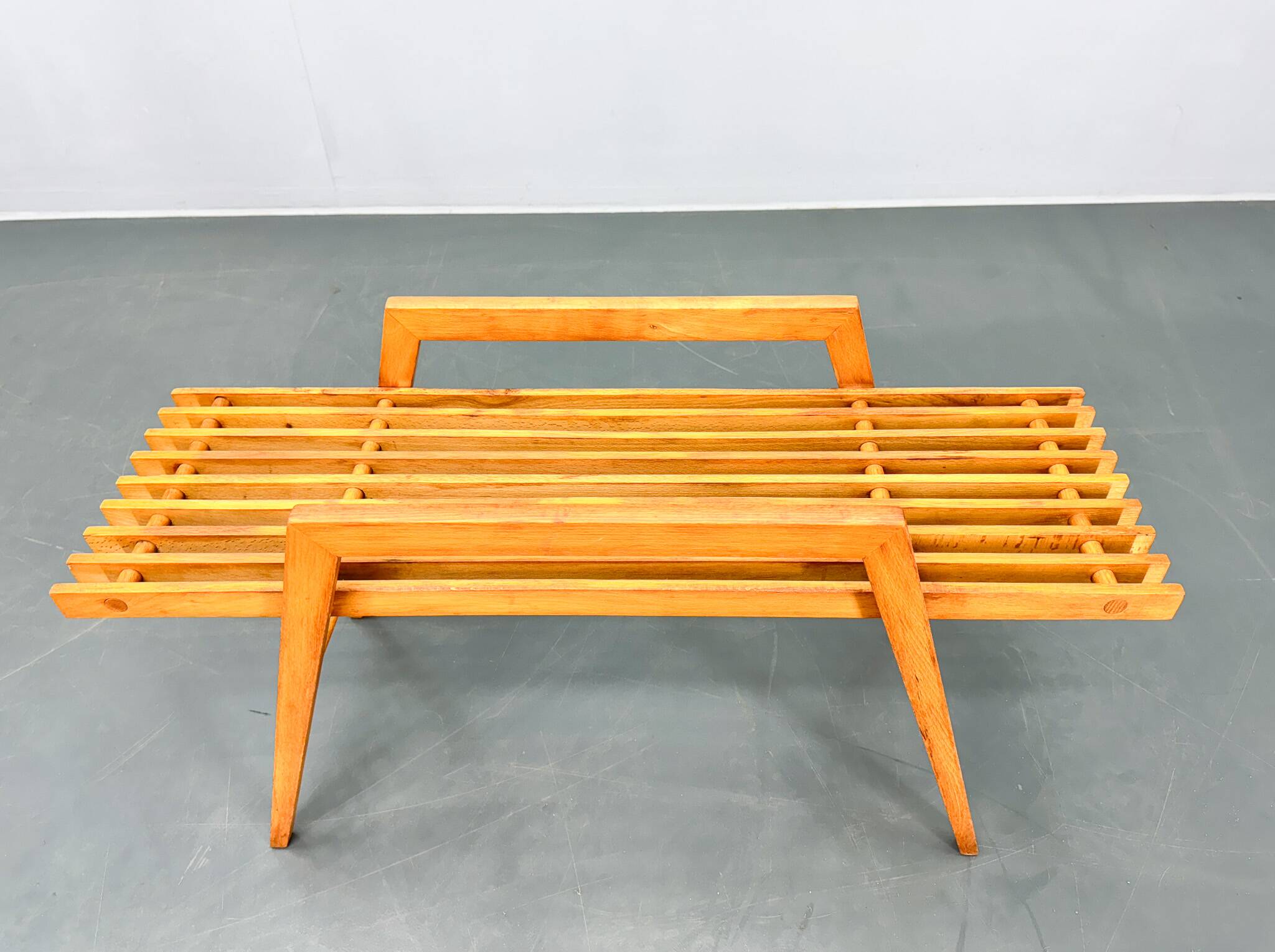 Mid Century Slatted Flower Stand, Czechoslovakia