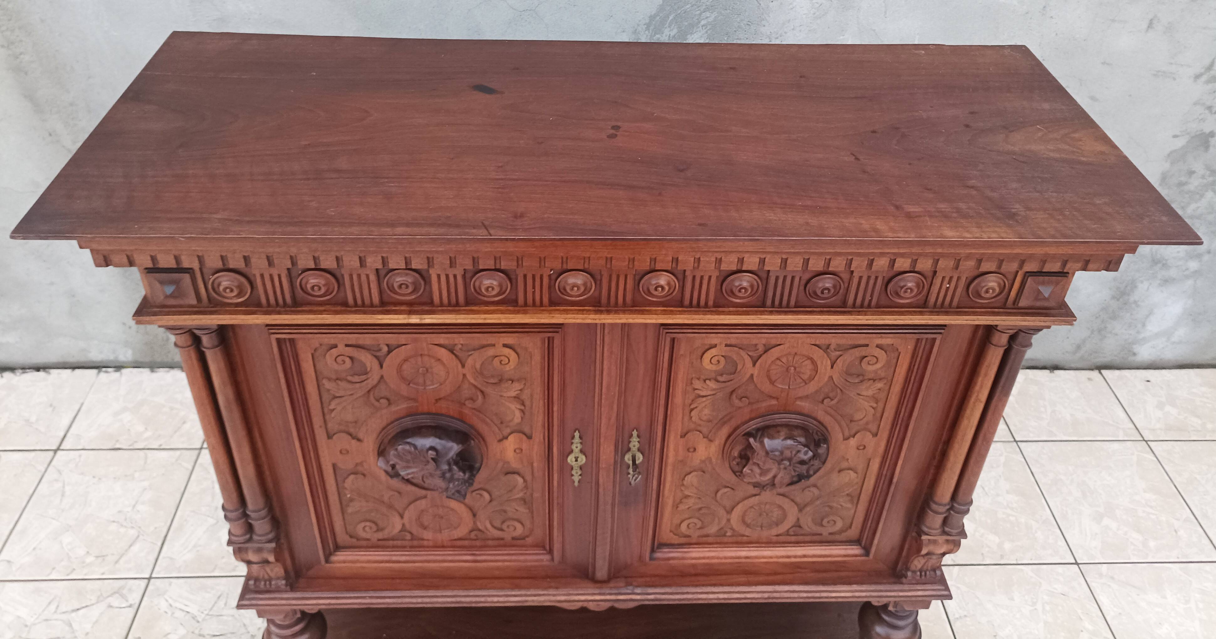 Renaissance walnut credenza