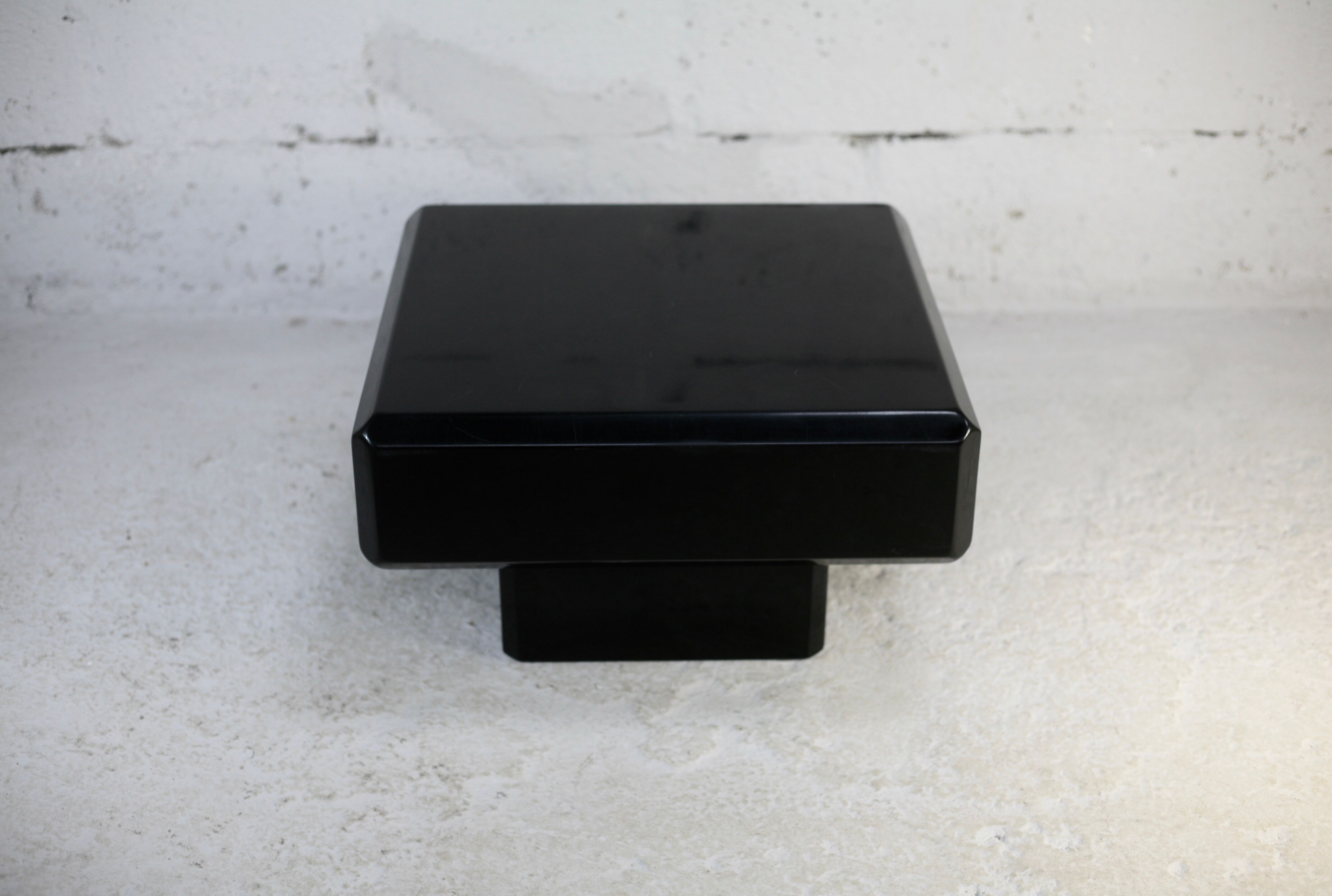 Black lacquered wood coffee table, France, circa 1970