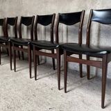 Series Set of 6 vintage Scandinavian rosewood chairs from the 1960s