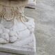 Pair of planter vases decorated with faces in reconstituted stone 1950s