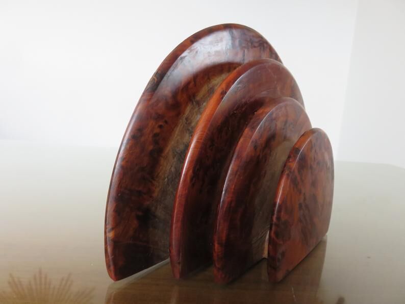 Porte lettres porte courrier en loupe d'orme art deco années 30 40