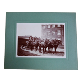 Old photograph 1900 horse-drawn carriage and coachman State Railways
