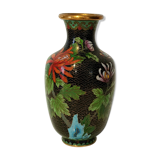 Vase chinois ancien bronze emaux cloisonné champlevé