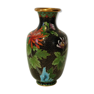 Chinese vase bronze emaux partitioned champlevé