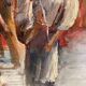 Oil on wood under glass; Italy 1960s