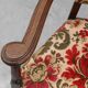 Antique oak Louis XIII style chair with floral upholstery, France ca. 1890