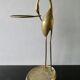 Stilt umbrella holder, brass heron, 70s