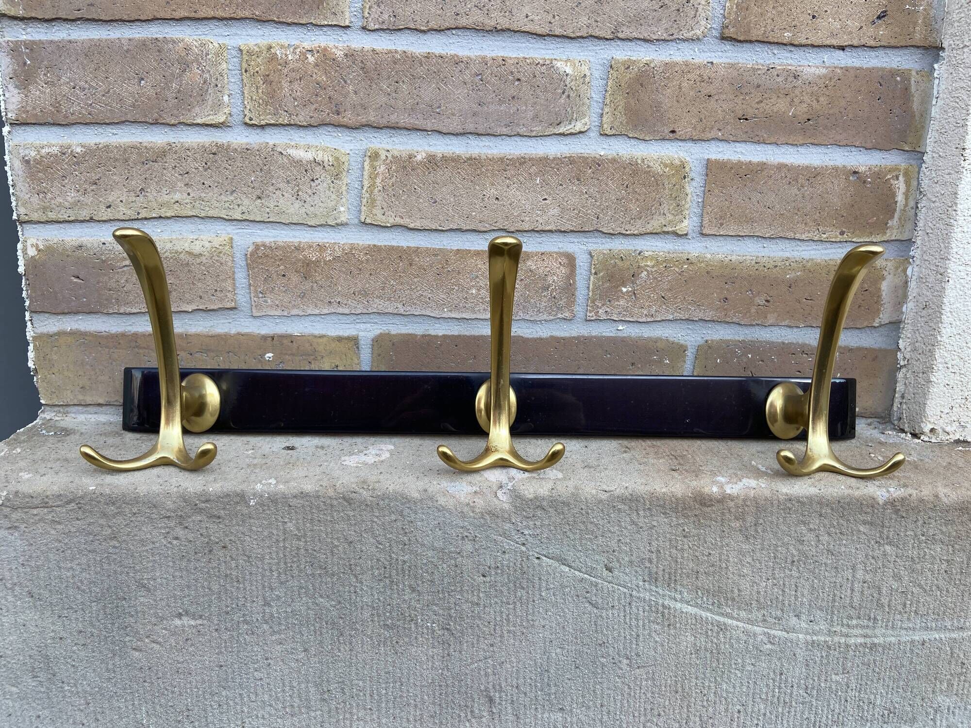 Vintage wall coat rack mid-century hooks 1960s