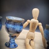 Set 4 blue sandstone cups