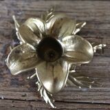 Flower candlestick Leaf base brass