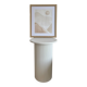 round and fluted bedside table in white