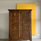 Spanish brutalist cabinet in solid oak, 1940s