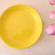 Niderviller round dish, yellow, 1970/80, vintage