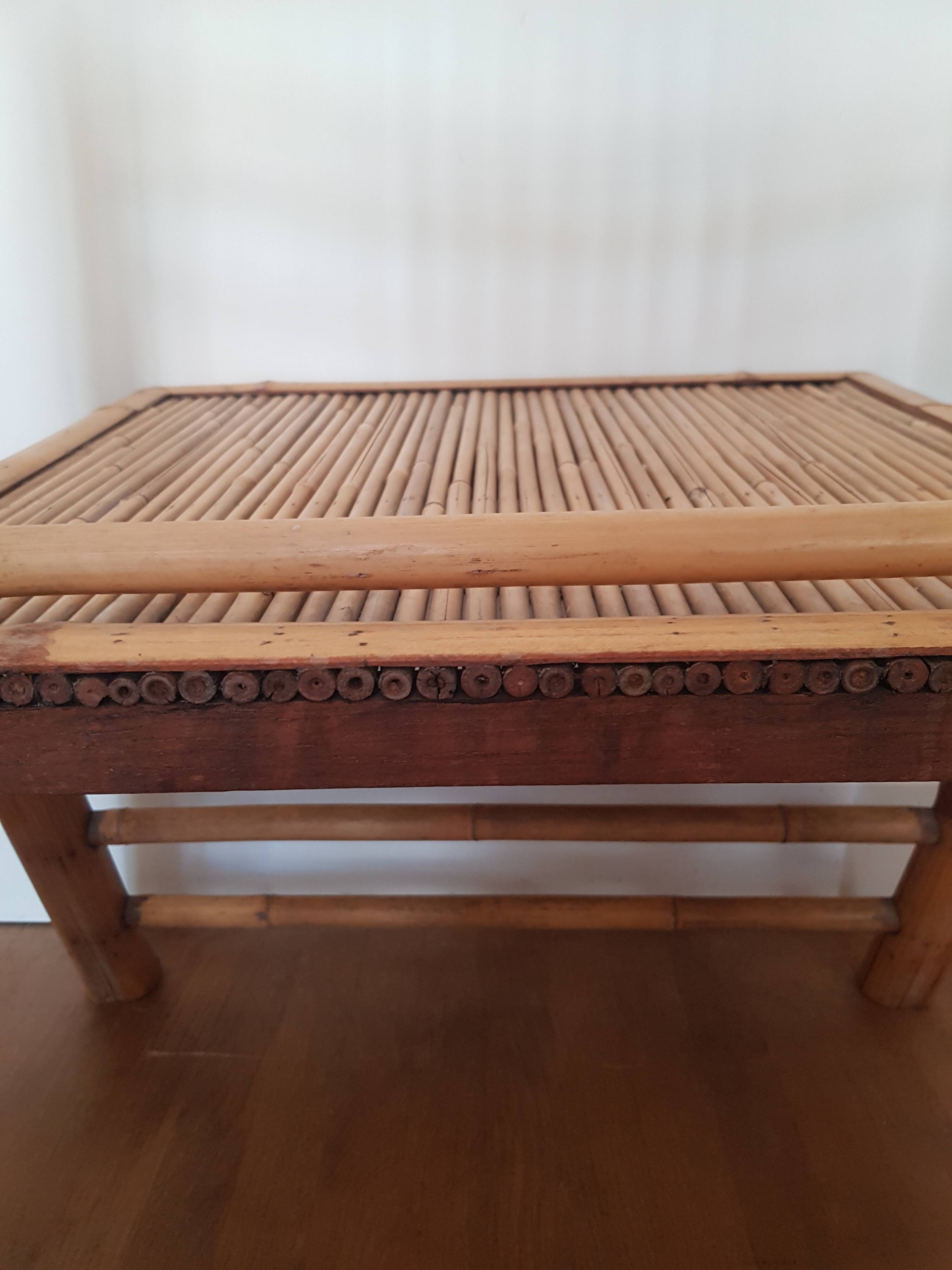 Bamboo and rattan folding chair