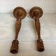 Pair of large wooden candlesticks