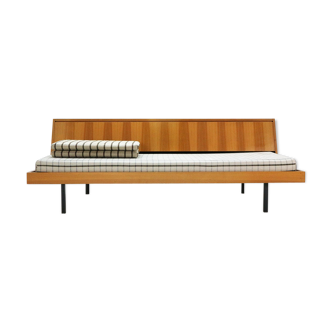 Sofa bed with storage compartment, ashwood