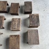Small stool, side stool in old teak, footrest