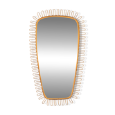 Vintage 50s-60s rear-view mirror, in pierced gold metal.