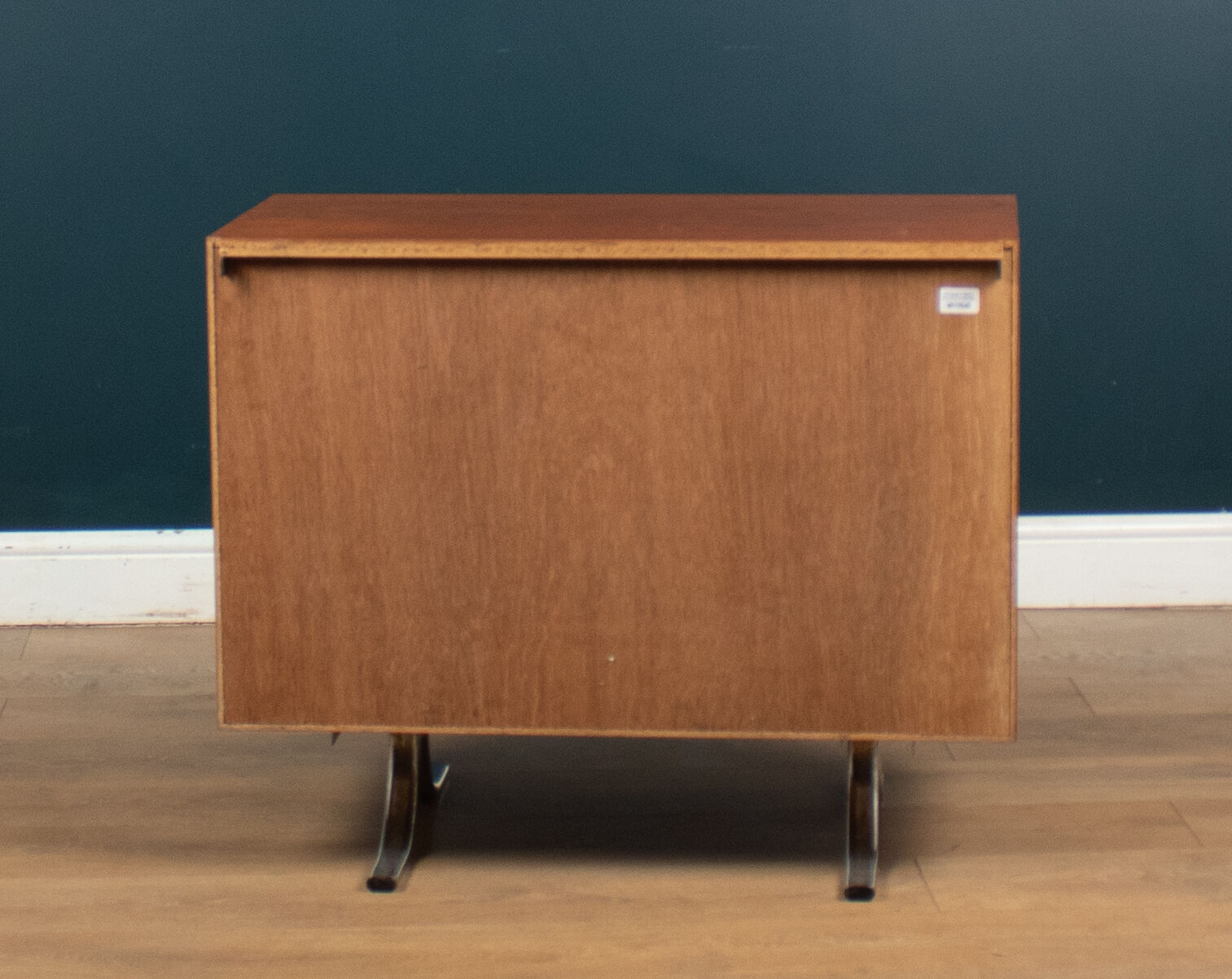 Retro teak 1960s danish chest of drawers on metal legs