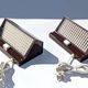 Pair of brown Elidus Kuben reading lamps - Hans Agne Jakobsson - Sweden 1970s