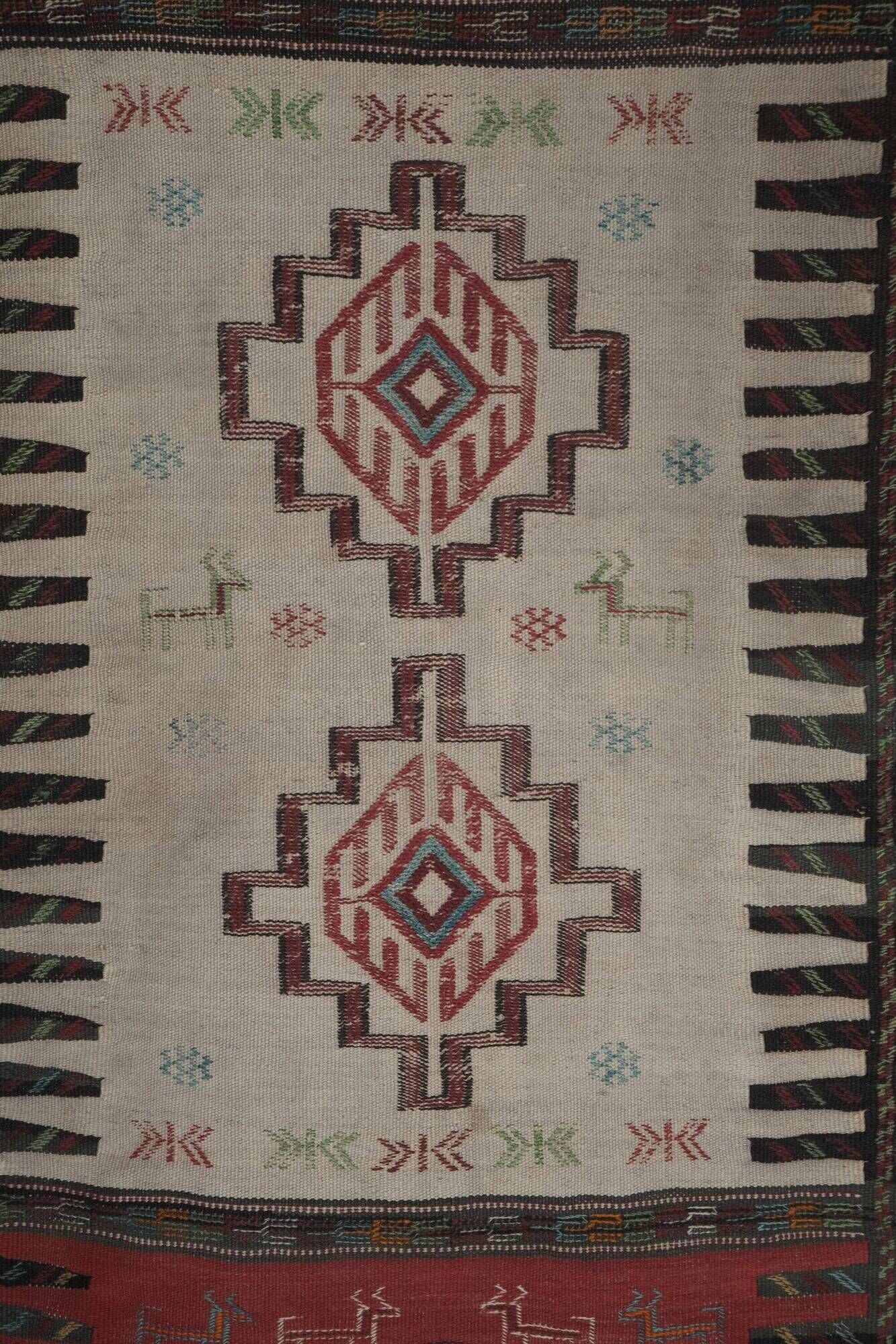 Vintage Turkish kilim handwoven 107x185 cm