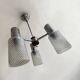 1970s vintage suspension, chrome, textured glass with a diamond point.