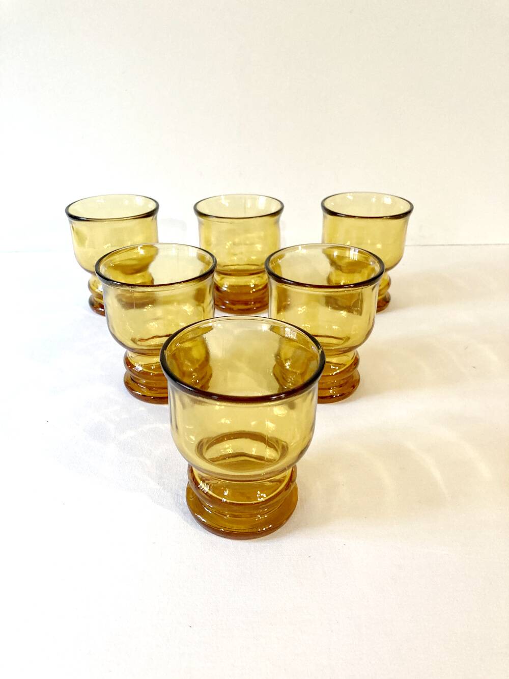 6 Pernod SA amber glass glasses