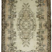 Vintage Turkish Carpet Beige and Brown Floral 271 x 174 cm