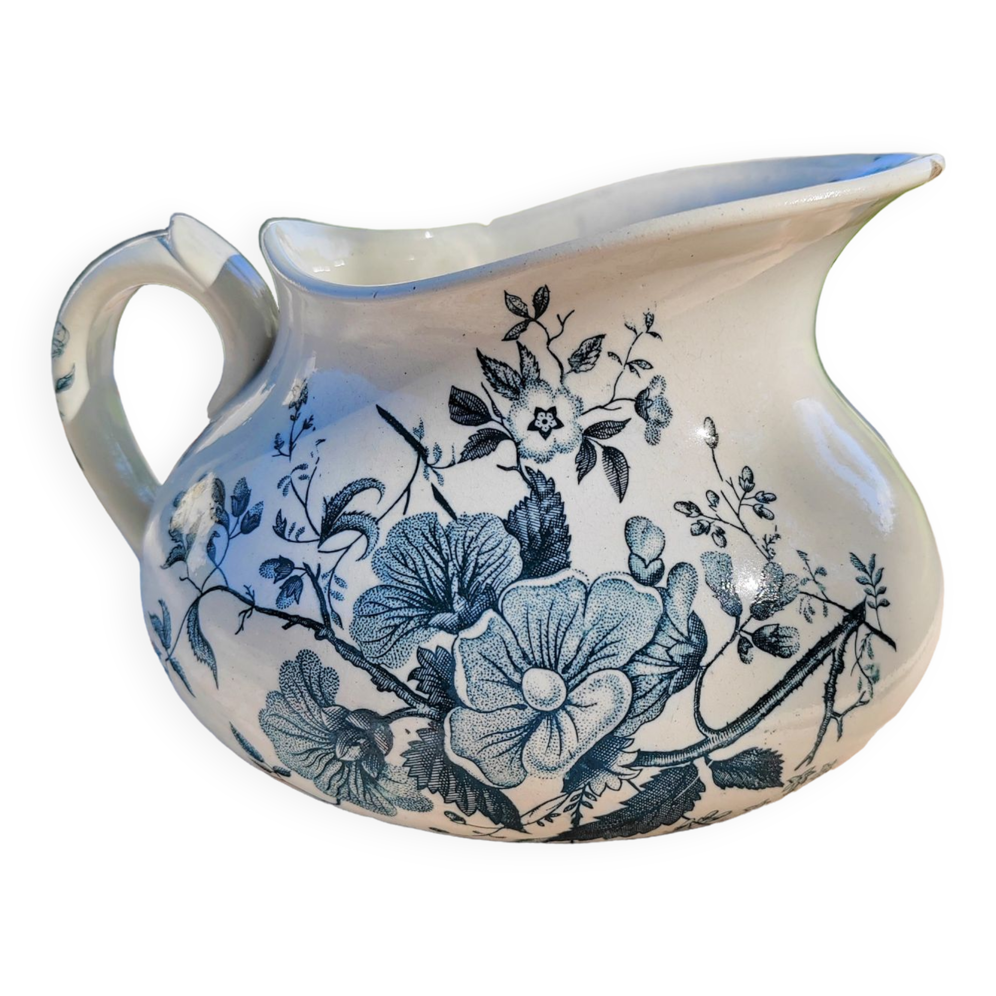 Bathroom pitcher blue floral decoration - Tierra del Fuego de Grigny