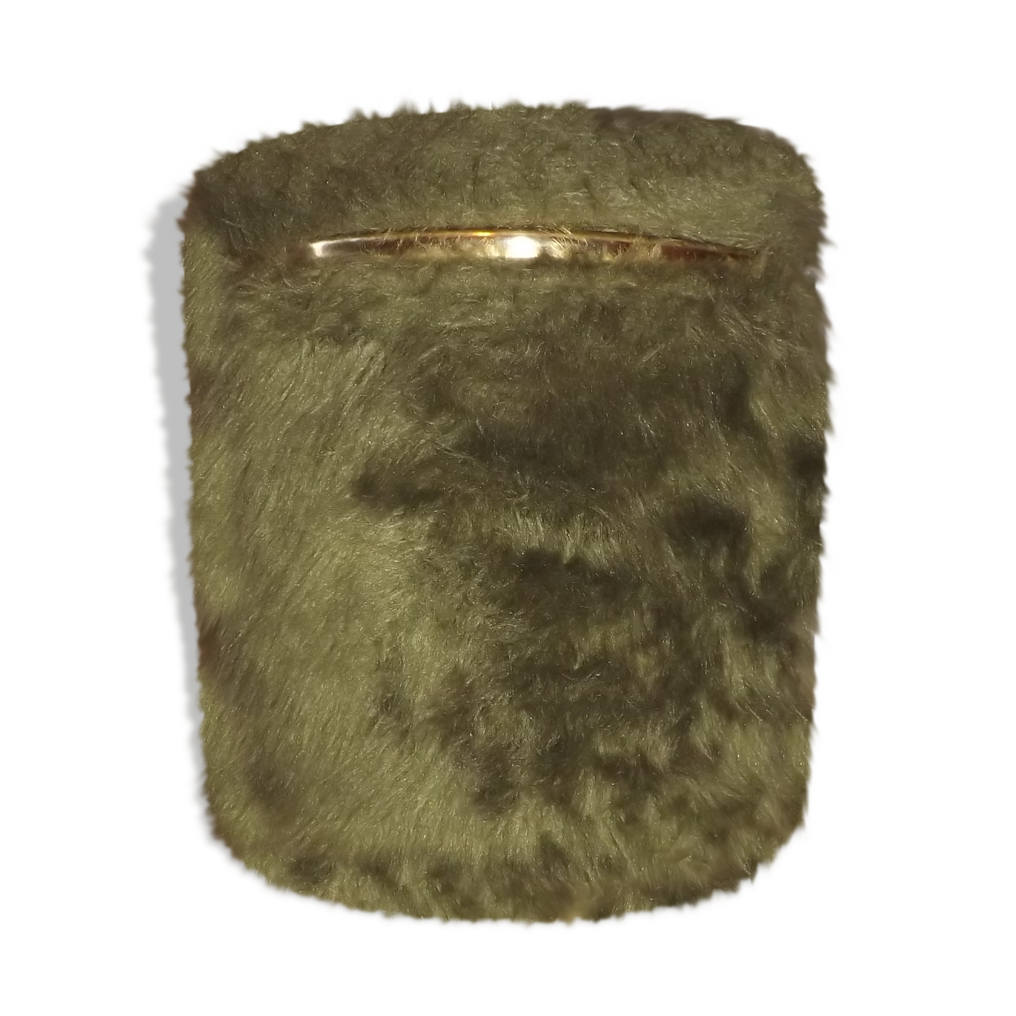 Pouf coffre en moumoute de couleur vert vintage rétro 1960