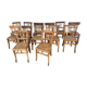 Set of 13 old art deco bistro chairs from the 1930s in light wood