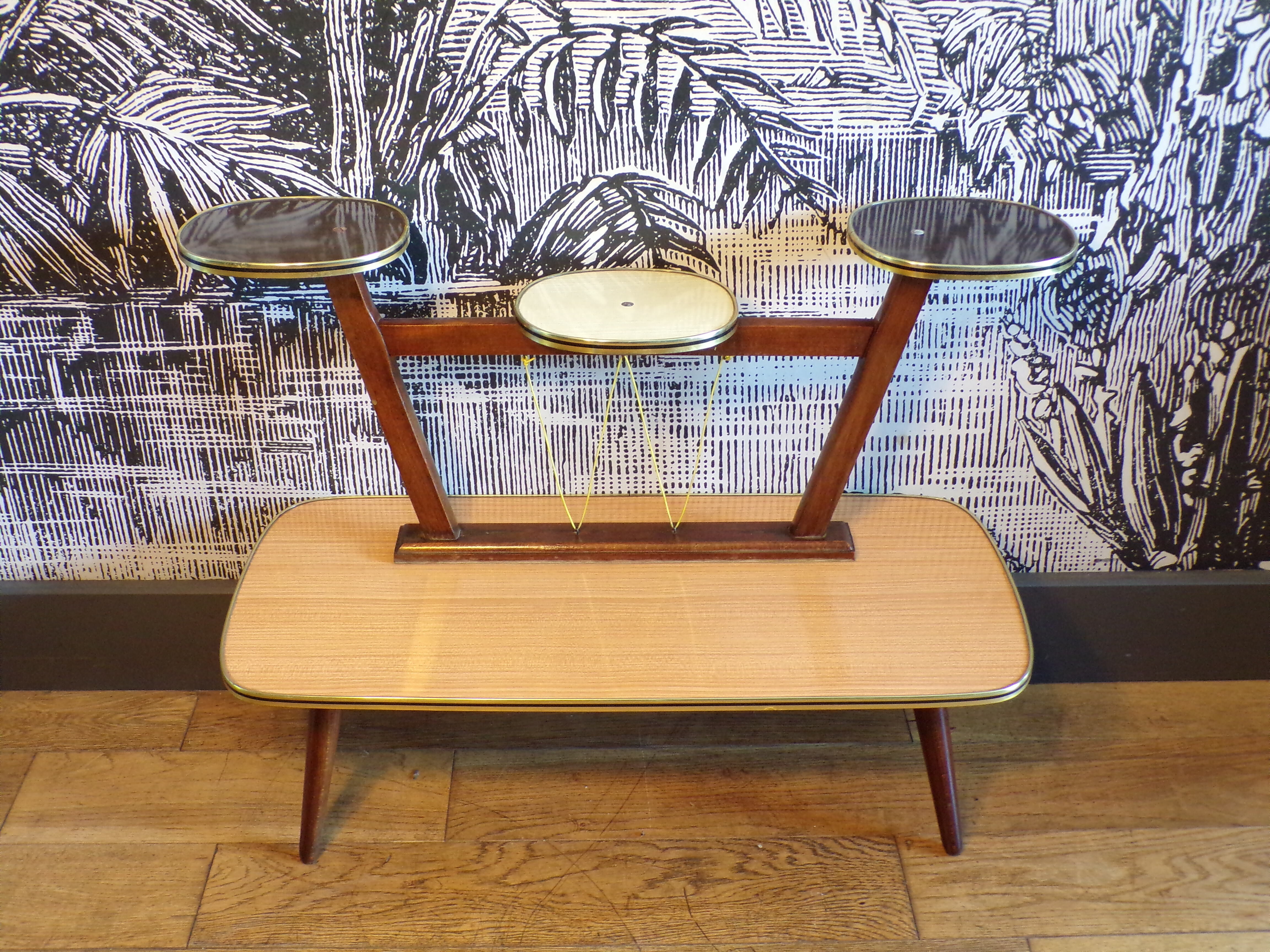 Vintage plant holder table in formica