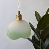 Vintage green and white flower pendant light - 2 copies available