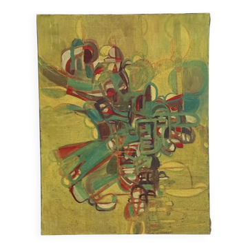 Oil on canvas modern composition by François de Chabot 1960-70