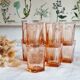 Lot de 11 verres à eau en verre rose