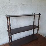 Vintage turned wood wall shelf