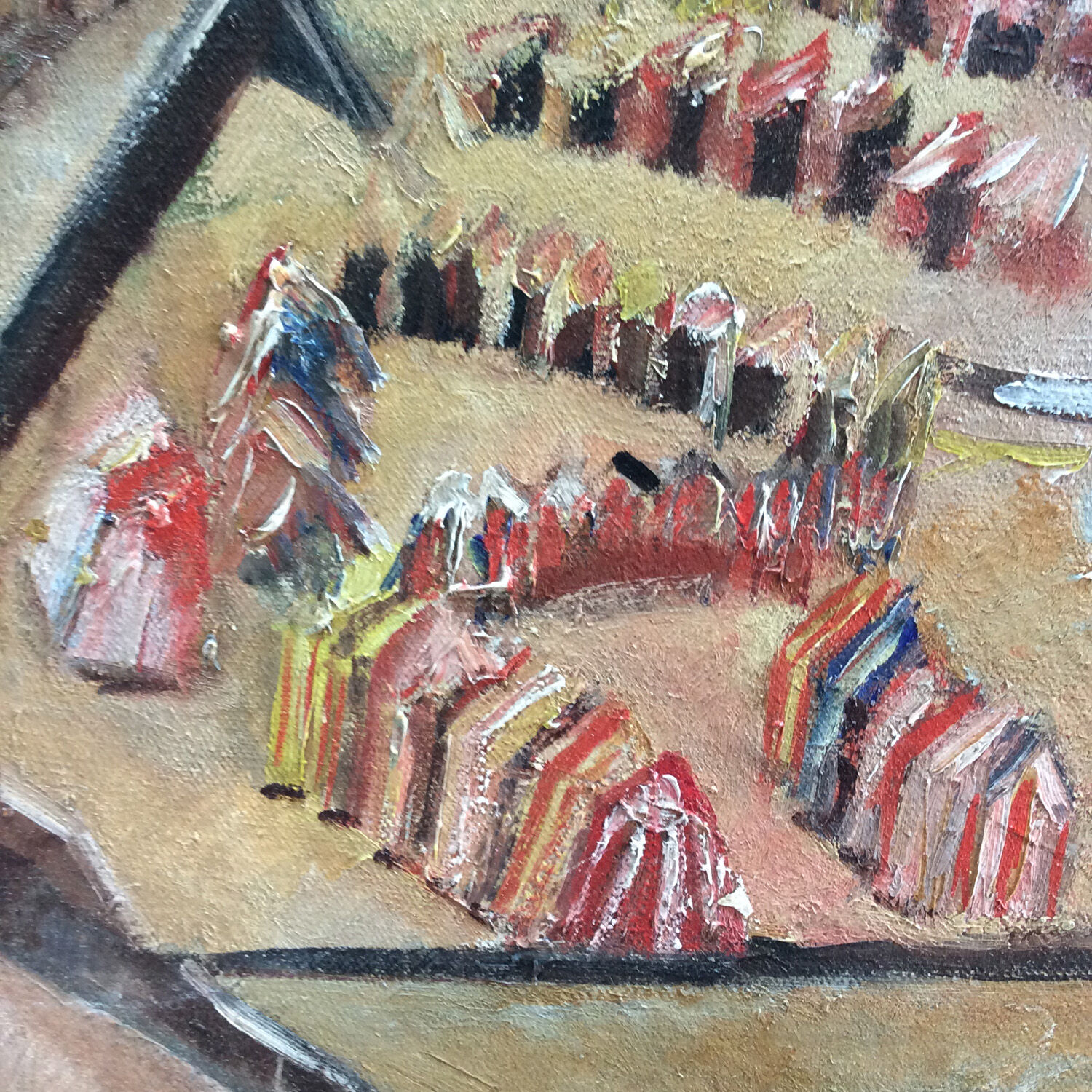 Oil on canvas 40's "The seaside"