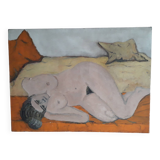 Old oil painting on canvas.