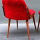 1960s chair in faux fur and varnished wood