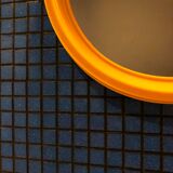 Vintage orange round mirror 31cm