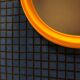 Vintage orange round mirror 31cm