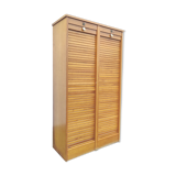 Double curtain binder cabinet