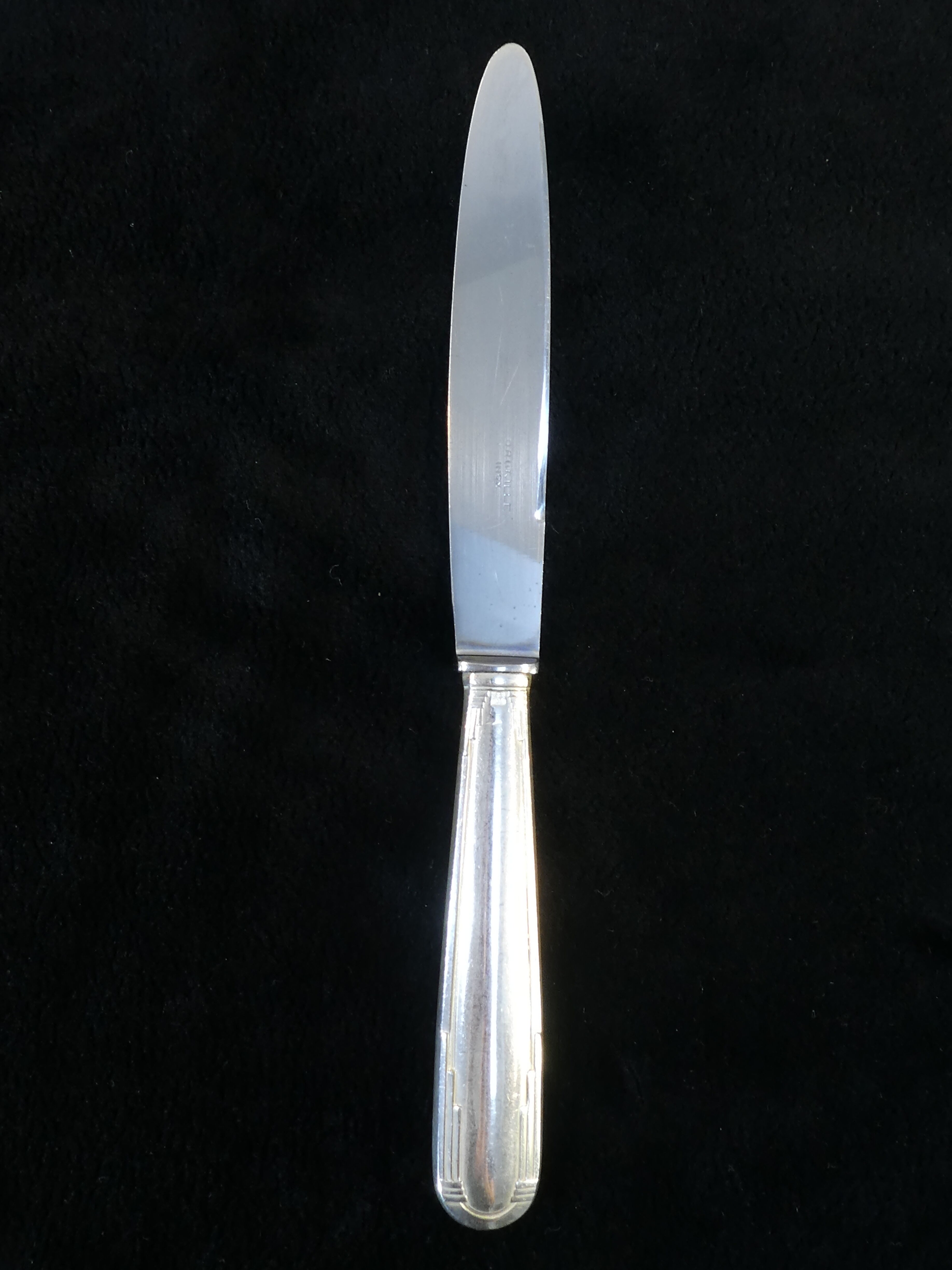 12 dessert knives orbrille in silver metal stainless steel blade