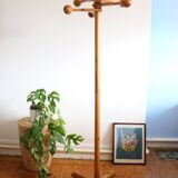 Coat rack on foot, in pine