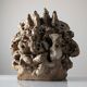 Large organic glazed stoneware sculpture with coral shapes, signed, 2002